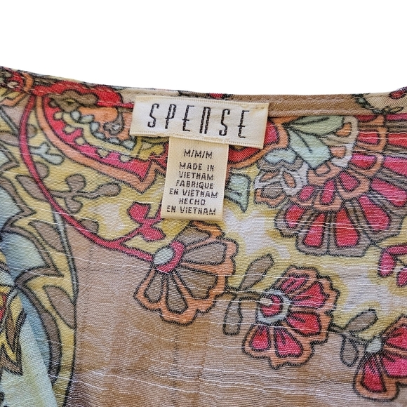Spense Wrap Front Flutter Sleeve Paisley Blouse,Multi Floral/Paisley, Medium - Picture 8 of 11